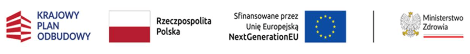 Krajowy Plan Odbudowy, Rzeczpospolita Polska, Sfinansowane przez Unię Europejską – NextGenerationEU, Ministerstwo Zdrowia.