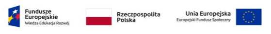 Fundusze Europejskie Wiedza Edukacja Rozwój, Rzeczpospolita Polska, Unia Europejska – Europejski Fundusz Społeczny.