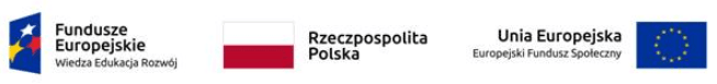 Fundusze Europejskie – Wiedza Edukacja Rozwój, Rzeczpospolita Polska, Unia Europejska – Europejski Fundusz Społeczny.